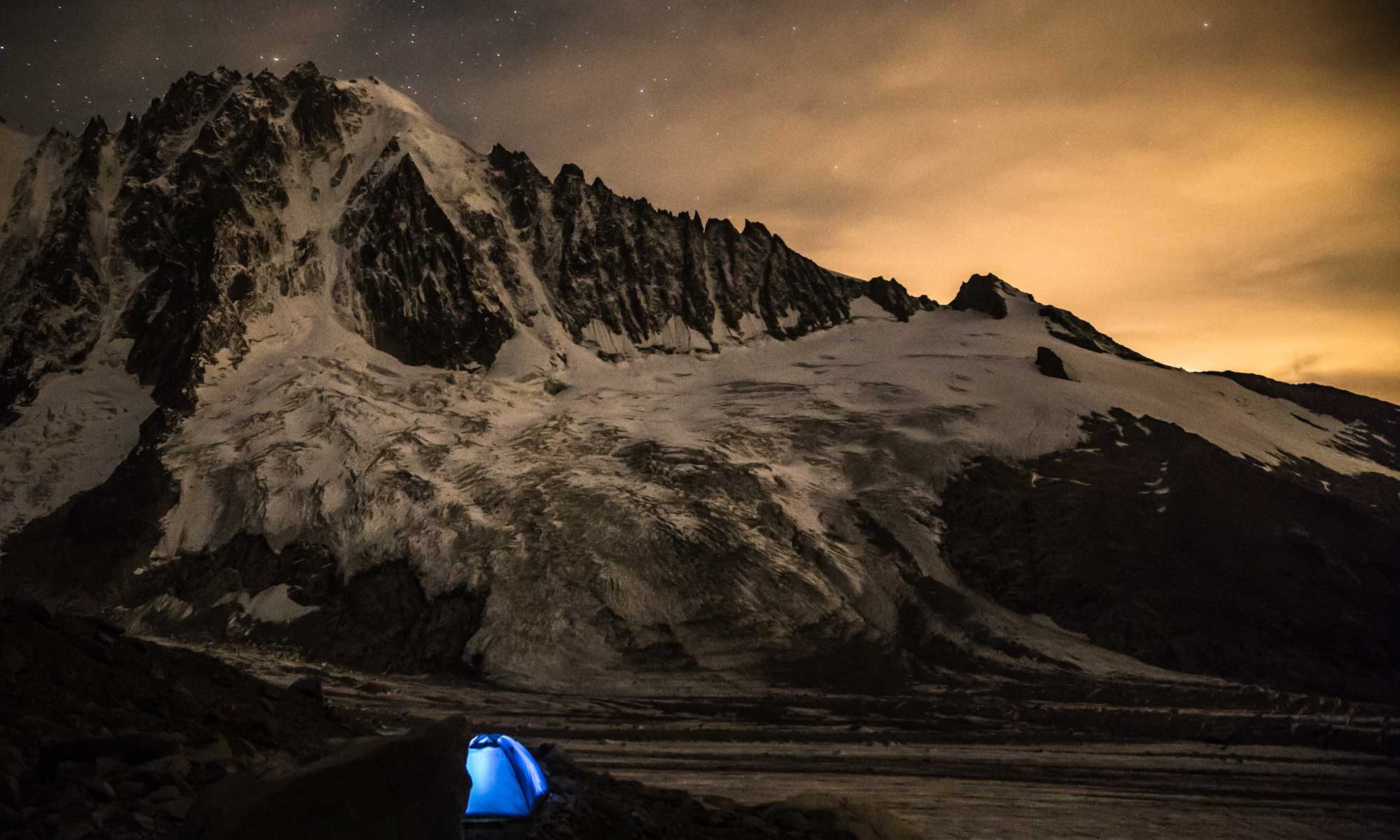Blue Tente by Mountain Side