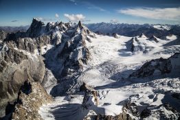 Aerial View Of Glaciers And Mountains Above Vallee Blanche