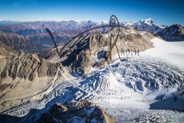 Aerial View of Glacier De Trient And Switzerland
